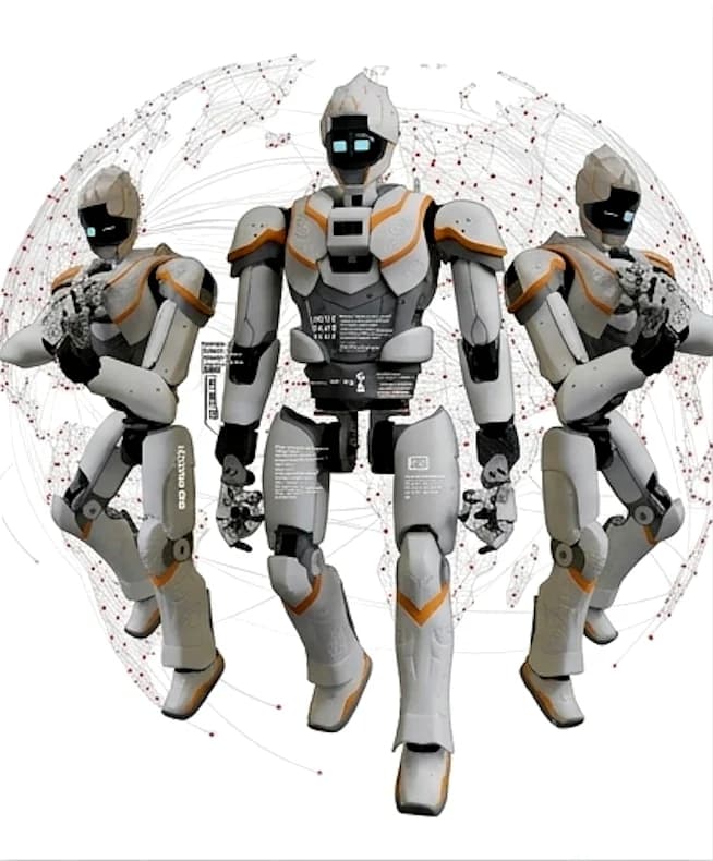 KMITL humanoid robots enveloped by a global neural network
